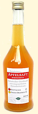 500 ml Flasche sortenreiner Bietigheimer Apfelsaft 500 ml Flasche sortenreiner Bietigheimer Apfelsaft